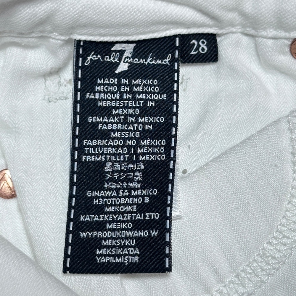 7 For All Mankind Kimmie Bootcut Jeans Womens 28 Stretch White Denim 5 Pocket - Picture 5 of 16